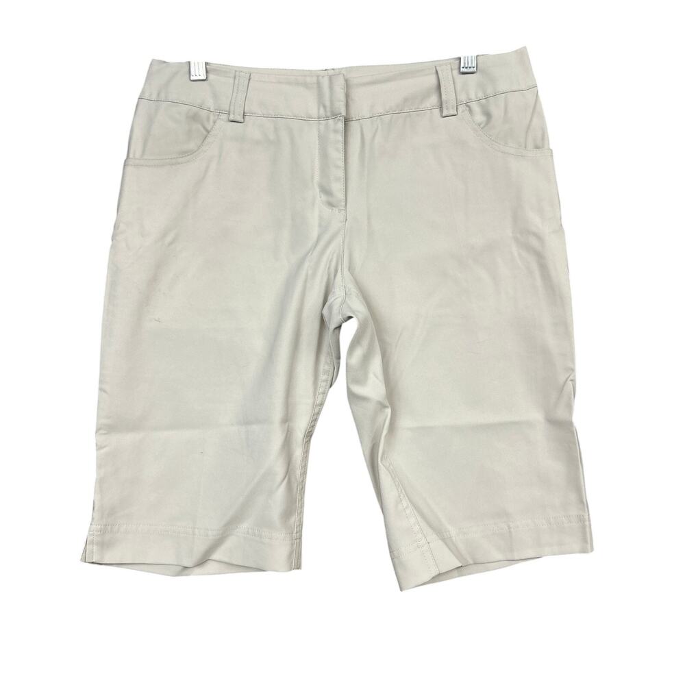 Adidas Womens Shorts Tan Clima Lite Athletic Performance Bermuda Stretch 6